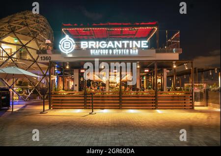 Restaurant de fruits de mer Brigantine populaire à la nouvelle jetée de Portside à San Diego Banque D'Images
