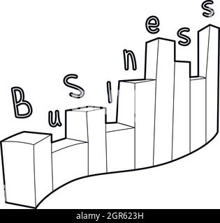 Business graph style du contour, icône Illustration de Vecteur