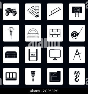 L'équipement des bâtiments, le style simple icons set Illustration de Vecteur