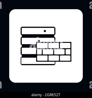 Protection des systèmes de base de données, l'icône de style simple. Illustration de Vecteur