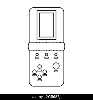 Jeux portable Tetris style du contour, icône Illustration de Vecteur