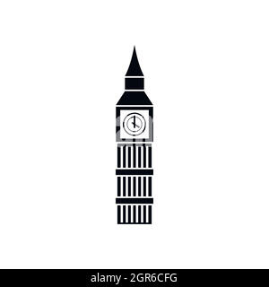 Icône de l'horloge de Big Ben, le style simple Illustration de Vecteur