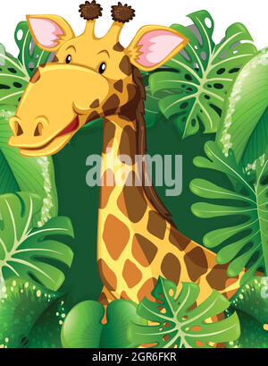 Girafe dans les bois Illustration de Vecteur