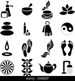 Icons set Spa, le style simple Illustration de Vecteur