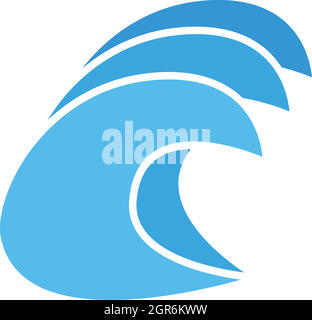 Des vagues de l'océan, l'icône de style simple. Illustration de Vecteur