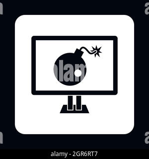 Le piratage informatique, l'icône de style simple. Illustration de Vecteur