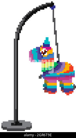 Mignon cheval mexicain de pinata isolé sur fond blanc Illustration de Vecteur