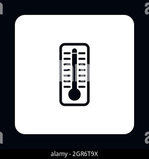 Thermomètre indique l'icône haute température Illustration de Vecteur
