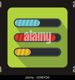 L'icône de chargement des progrès bars, style plat Illustration de Vecteur