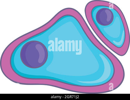 Noyau cellulaire, l'icône de style cartoon Illustration de Vecteur