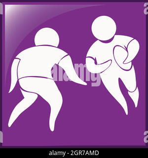 Icône sport pour le rugby sur fond violet Illustration de Vecteur
