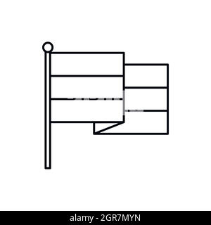 L'icône du drapeau Rasta style du contour, Illustration de Vecteur