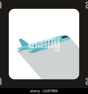 Avion au décollage, l'icône de style plat Illustration de Vecteur