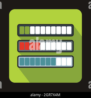 L'icône de barre de chargement progrès style plat Illustration de Vecteur