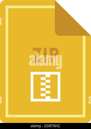 L'icône de fichier ZIP, style plat Illustration de Vecteur