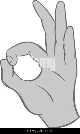 Bon Geste, icône style monochrome noir Illustration de Vecteur