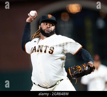 San Francisco, Californie, États-Unis. 30 septembre 2021. Lors d'un match MLB entre les Arizona Diamondbacks et les San Francisco Giants à Oracle Park à San Francisco, Californie. Valerie Shoaps/CSM/Alamy Live News Banque D'Images