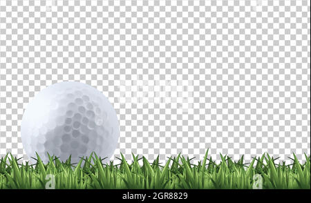 Balle de golf sur l'herbe Illustration de Vecteur