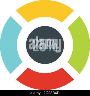 L'icône de charge 25 Signe, style plat Illustration de Vecteur