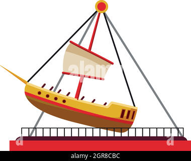 L'icône de rotation de bateau, style cartoon Illustration de Vecteur