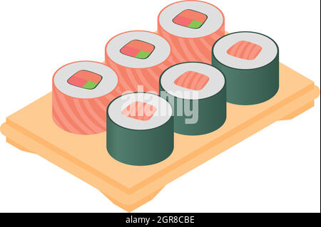 L'icône de la barre de sushi, cartoon style Illustration de Vecteur