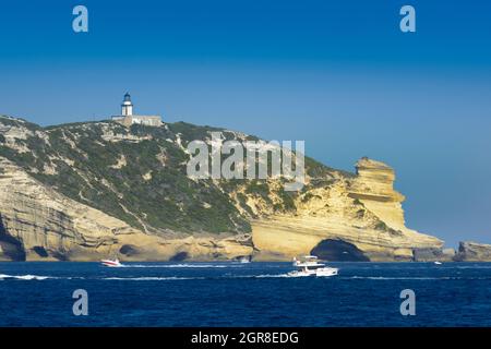 Ville phare près de Bonifacion, Corse Banque D'Images