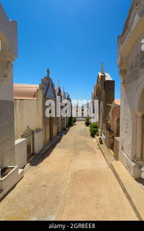 L'intérieur du cimetière marin de Bonifacio, Corse Banque D'Images