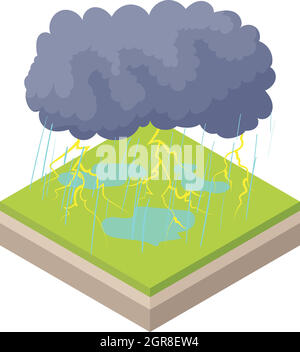 L'icône d'orage en cartoon style Illustration de Vecteur
