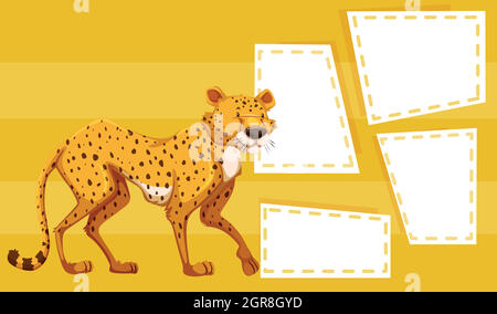 Un guépard sur modèle jaune Illustration de Vecteur