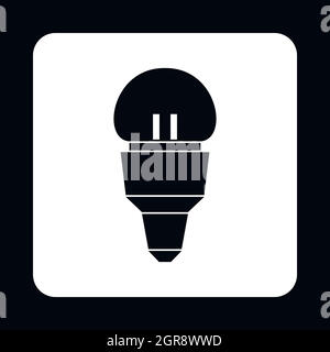 L'icône de l'ampoule LED, le style simple Illustration de Vecteur