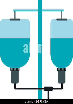 Perfusion IV de l'hôpital, l'icône de style plat Illustration de Vecteur