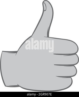 L'approbation des gestes, l'icône de style monochrome noir Illustration de Vecteur