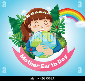 Affiche design pour la fête de la terre de mère avec