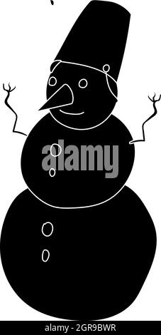 Le Snowman icône dans le style simple Illustration de Vecteur