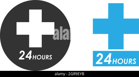 24 heures logo icône dessin vectoriel d'illustration Illustration de Vecteur