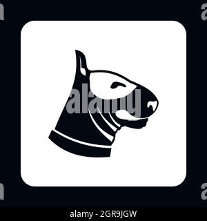 Bull Terrier dog, icône de style simple. Illustration de Vecteur