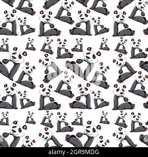 Motif panda sans couture Illustration de Vecteur