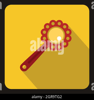 Hochet bébé, icône de style plat Illustration de Vecteur