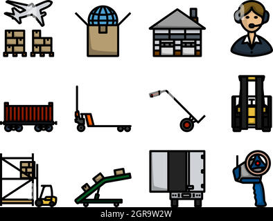 La logistique Icon Set Illustration de Vecteur