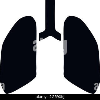 Les poumons, l'icône de style simple. Illustration de Vecteur