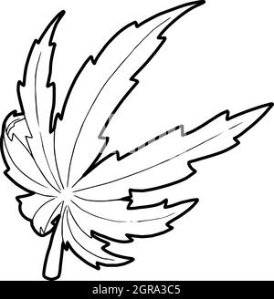 Icône de feuille de marijuana, style de contour Illustration de Vecteur