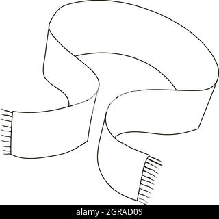 Écharpe d'hiver, l'icône de style contour Illustration de Vecteur