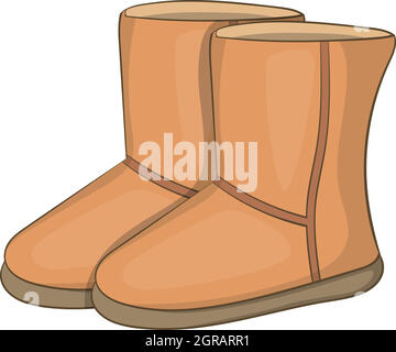 Bottes ugg d'hiver, l'icône de style cartoon Illustration de Vecteur