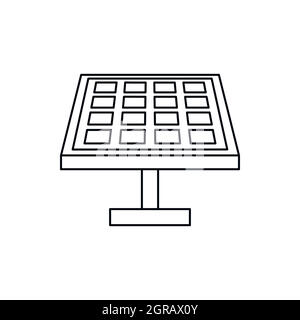 L'icône du panneau solaire, style contour Illustration de Vecteur