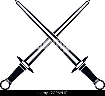 Dans un style simple icône Swords Illustration de Vecteur