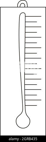 Icône style du contour, thermomètre Illustration de Vecteur