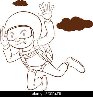 Un homme de parachutisme Illustration de Vecteur