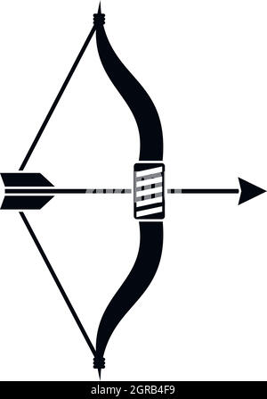 L'icône de l'arc et de la flèche, le style simple Illustration de Vecteur