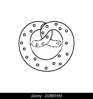 Bretzel pour l'Oktoberfest, l'icône de style contour Illustration de Vecteur
