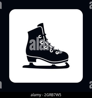 L'icône de patinage en simple style Illustration de Vecteur
